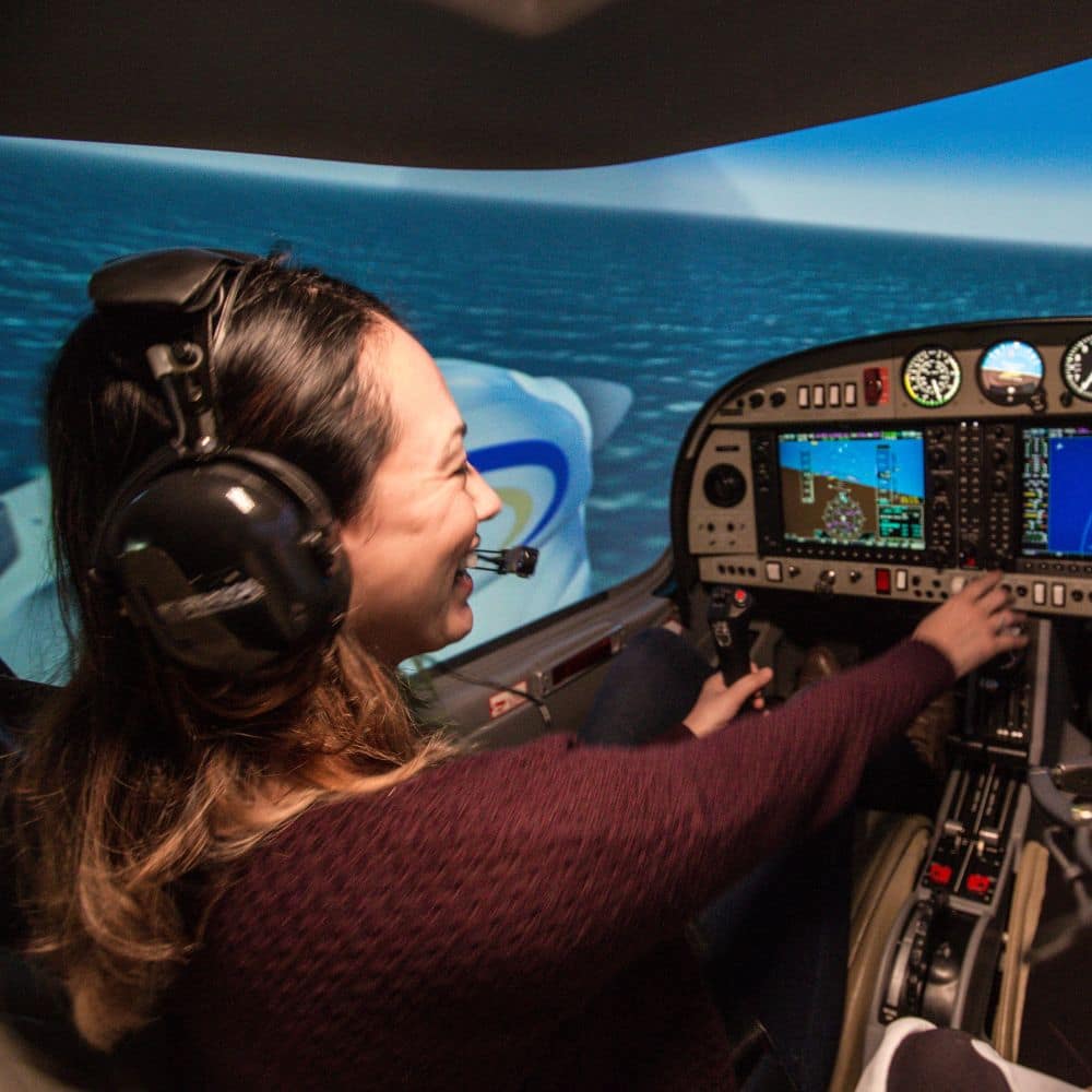 Diamond DA42 Flight Simulator at Embry-Riddle Aeronautical University in Daytona Beach, Florida. (Photo: Embry-Riddle / David Massey)