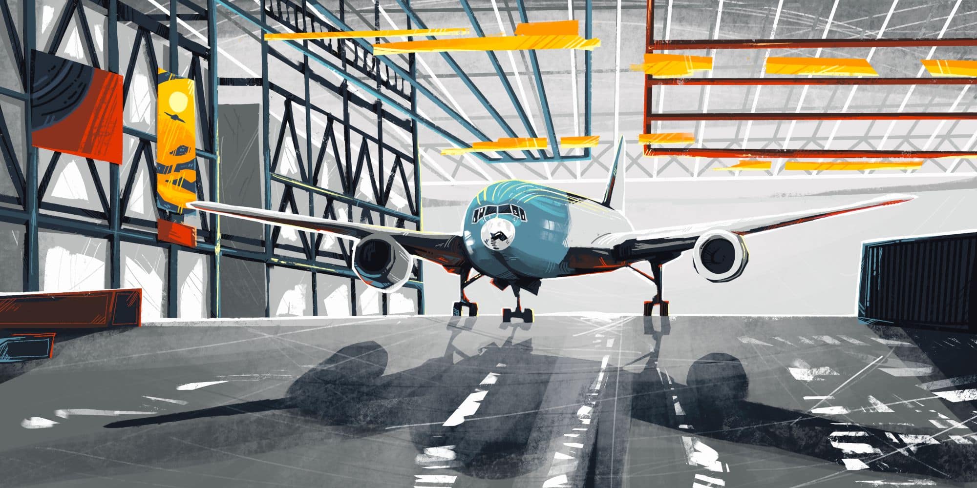 Artwork of an airplane by student and artist Bella Memeo