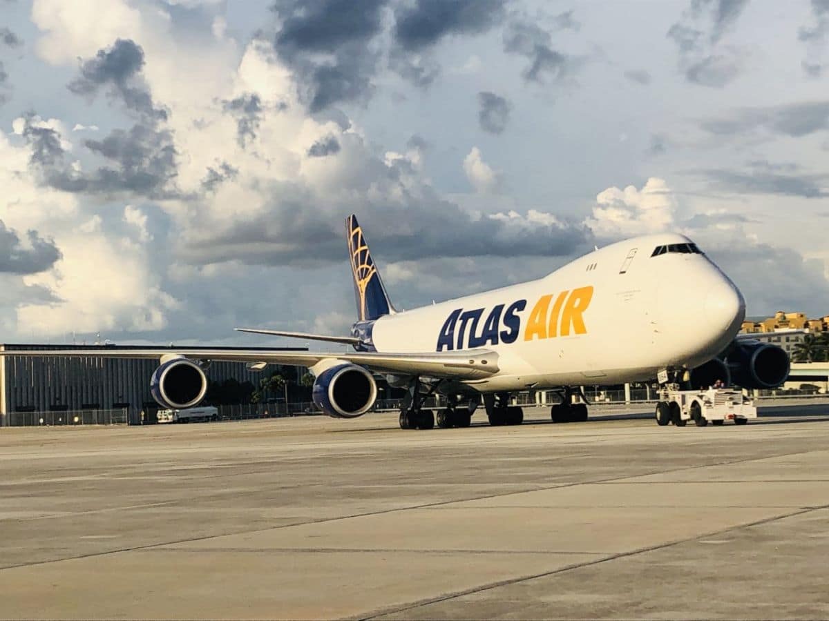 A Boeing 747 aircraft that Gina Buhl ('89) pilots regularly for Atlas Air. (Photo: Gina Buhl)