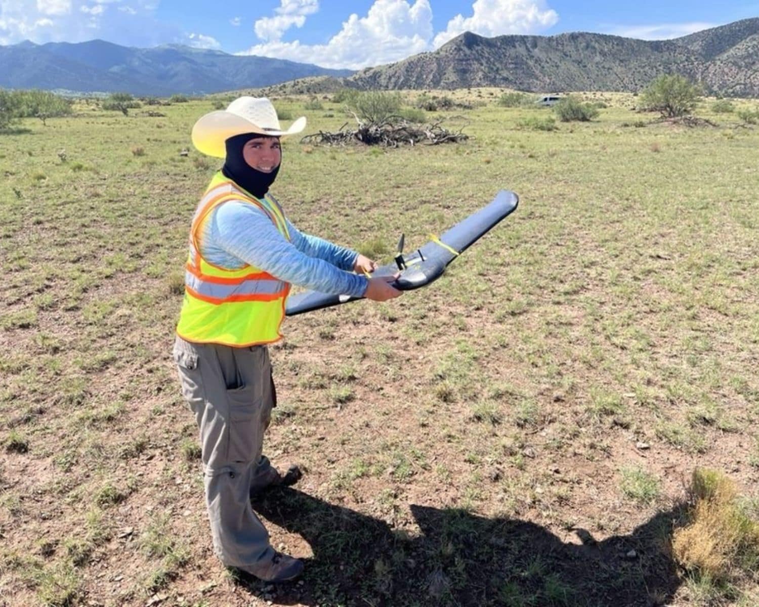 UAS student John Christensen ('24) uses a drone to survey land across Arizona and New Mexico to assist archaeologists in the mapping of ancient cities in the region. (Photo: John Christensen)