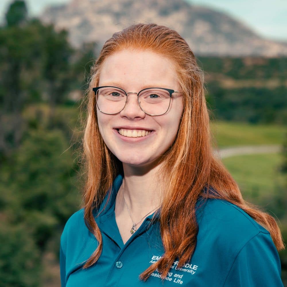 Maria Colwell, Human Factors Psychology major, is also a Resident Assistant (RA) in the Thumb Butte Complex Suites at Embry-Riddle's Prescott Campus. (Photo: Embry-Riddle / Connor McShane)