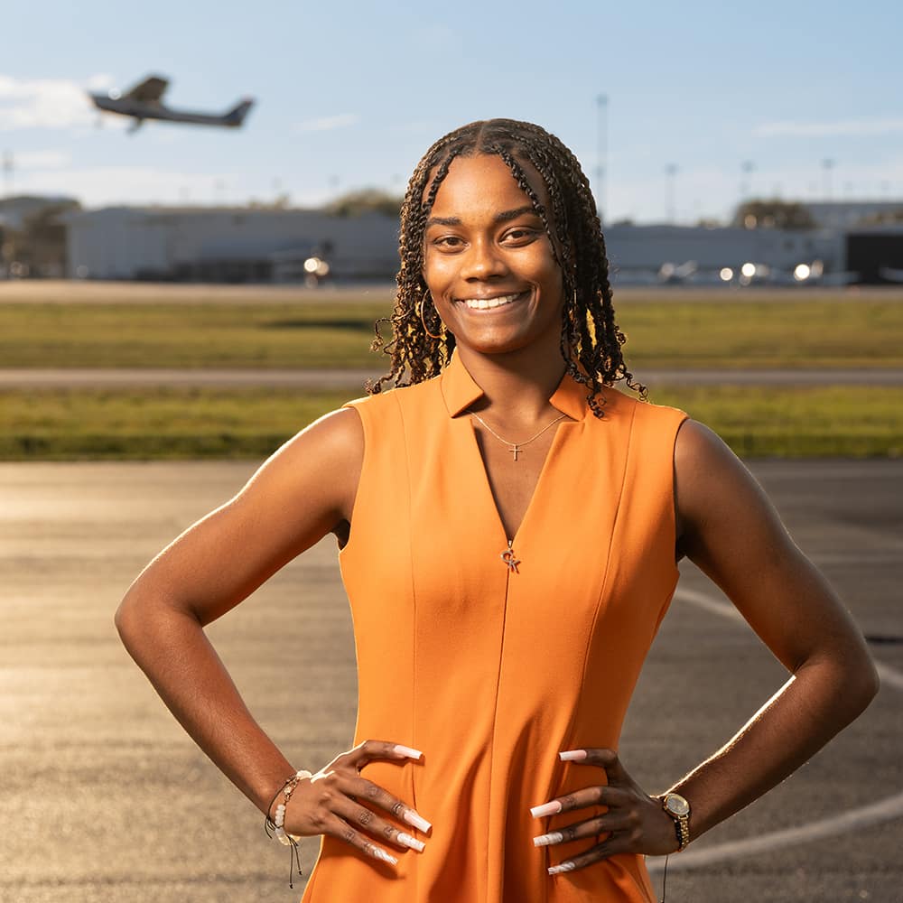 Aviation Business Administration major Coral Scotland’s Boeing Scholar award has helped her follow in her father’s footsteps at Embry-Riddle.