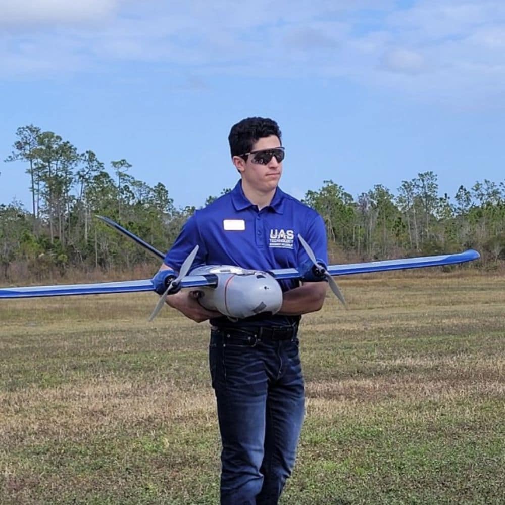 UAS major Michael D'Alonzo ('23) has used drones to investigate the damaging impact Hurricane Ian has had on the local community of Daytona Beach, Florida. (Photo: Micahel D'Alonzo)