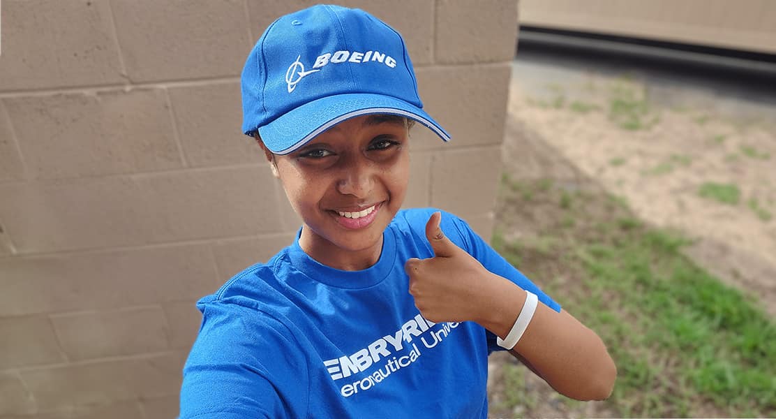 Embry-Riddle student Liyat Tsehai was selected as a Boeing Scholar to aid her studies in Aeronautical Science. (Photo: Liyat Tsehai)