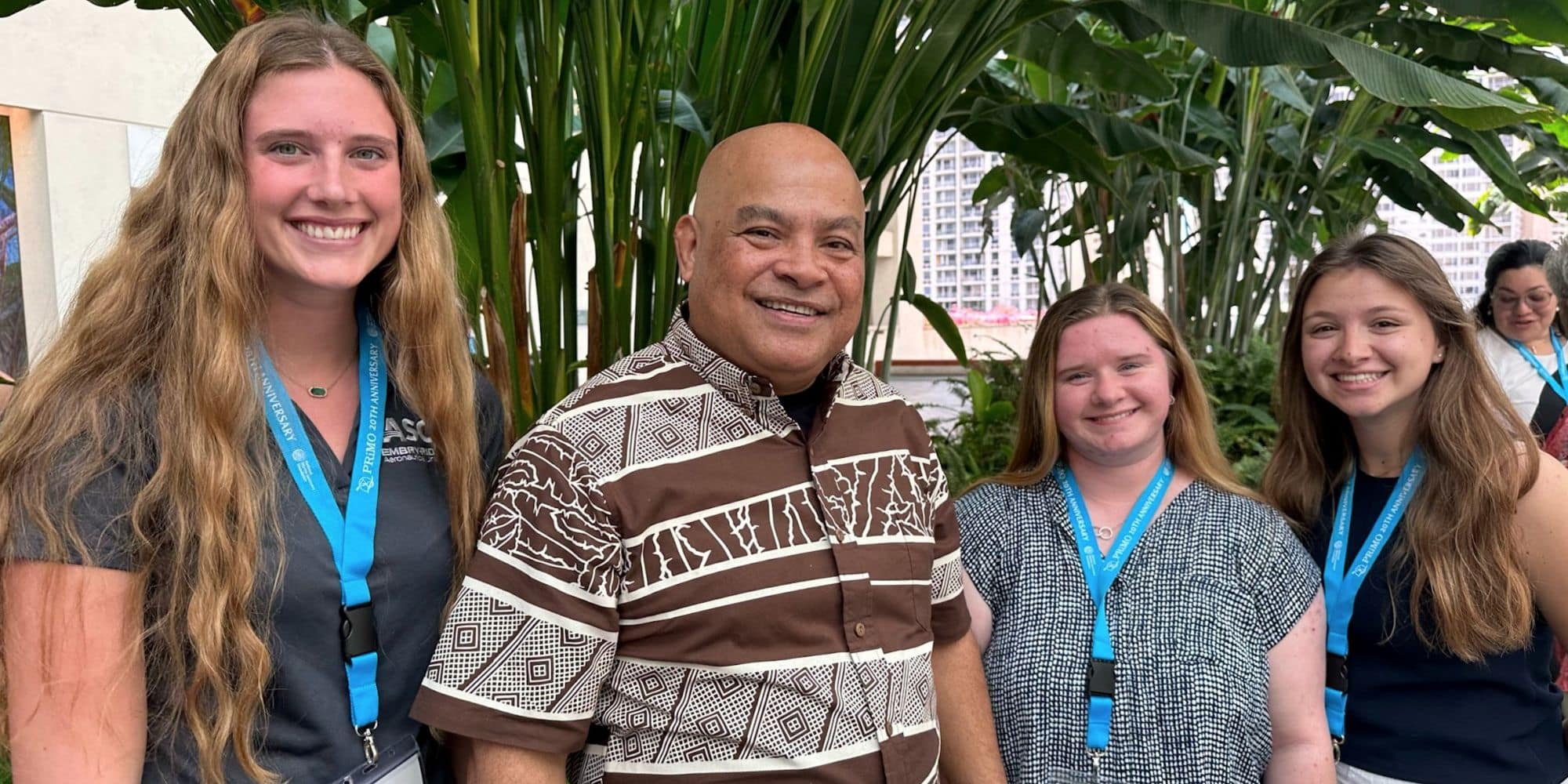 From left to right: Syndey Makarovich, the President of the Federated States of Micronesia David Panuelo, ITE President Madalyn Smith and treasurer Beatrice Ribeiro at the Institute of Transportation Engineers conference in Hawaii. (Photo: Sydney Makarovich)