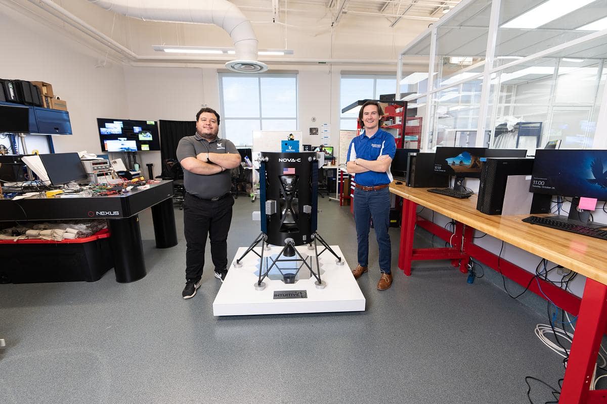 From Left: EagleCam Team, Daniel Posada, Chris Hays, Embry-Riddle Aeronautical University. (Embry-Riddle / David Massey)