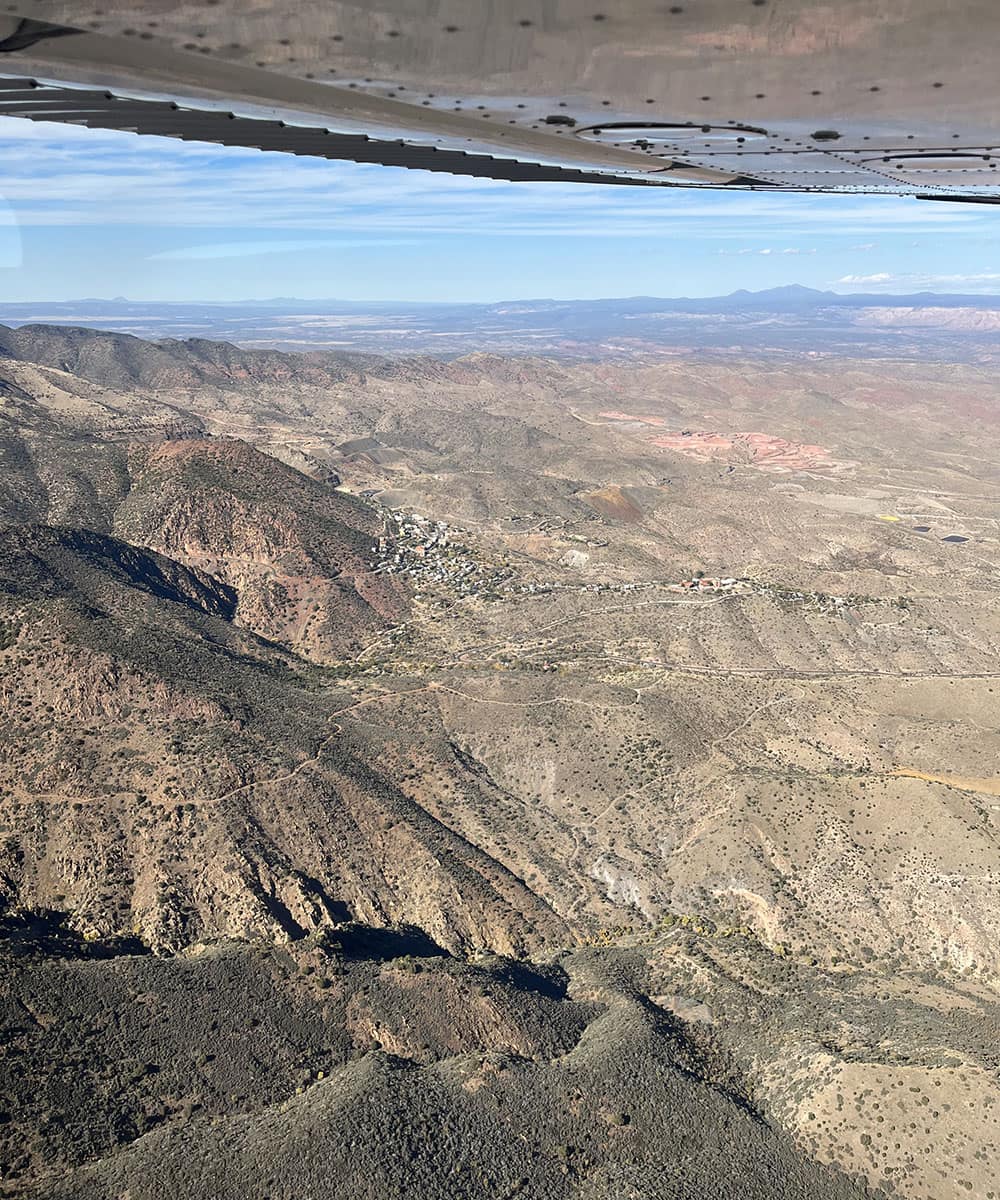 A unique view from above captures the Prescott area below as seen from the flight deck of a Cessna 172. (Photo: William Bourdeau)