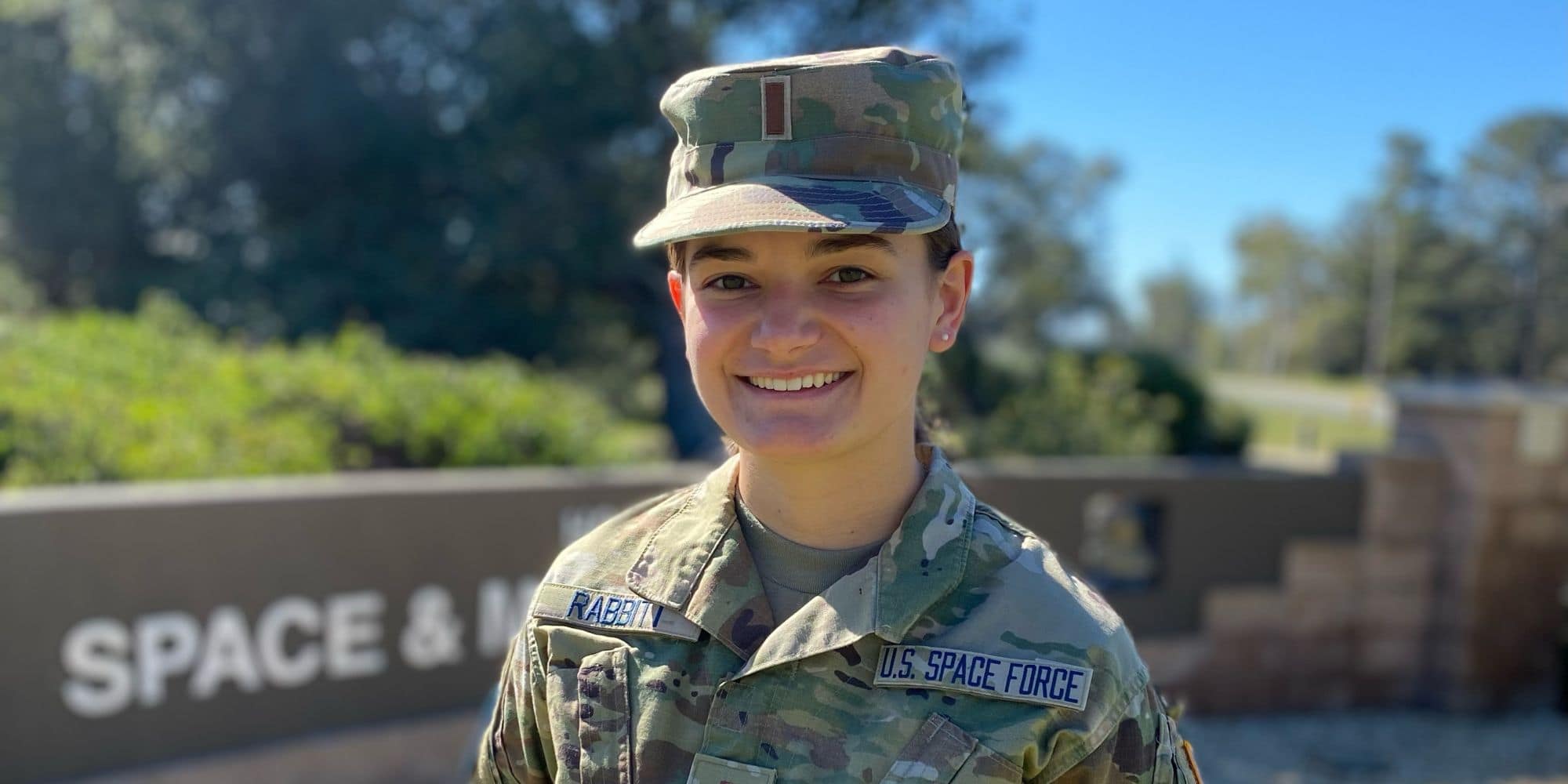 Lt. Joselyn Rabbitt ('21) begins her active-duty commission in the U.S. Space Force at California's Vandenberg Space Force Base. (Photo: Joselyn Rabbitt)