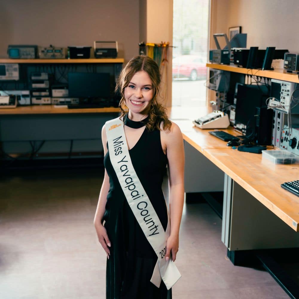 B.S. in Electrical Engineering student Molly Ruley balances her love of engineering with her role as a contestant in the Miss Arizona 2023 Pageant. (Photo: Embry-Riddle / Connor McShane)