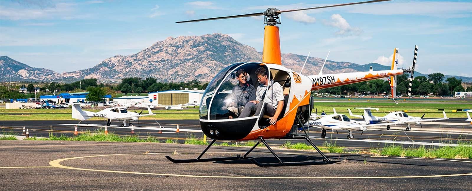 Helicopter flight training at the Helicopter Institute, Prescott, Arizona, Embry-Riddle Aeronautical University, Photographer, Connor McShane, 2022