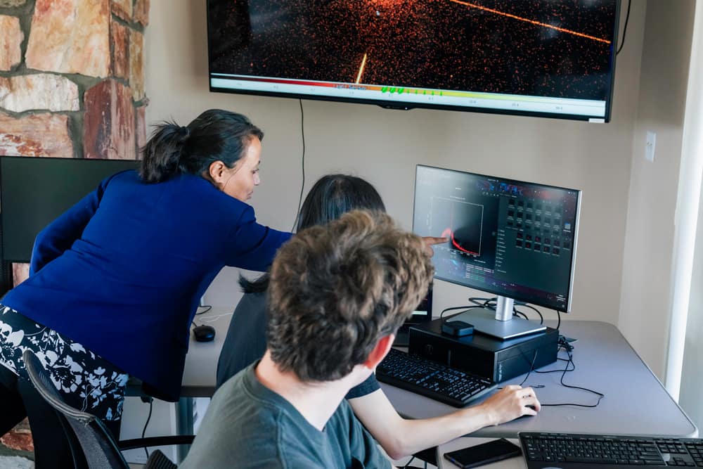 Students in the astro lab.