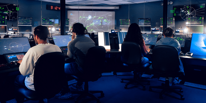 Students in ATC labs on campus