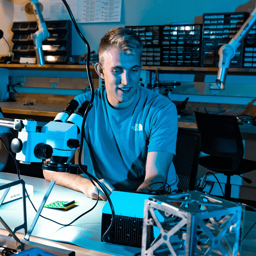 Joshua Parmenter (onboard computer lead) and Hayden West (project manager)