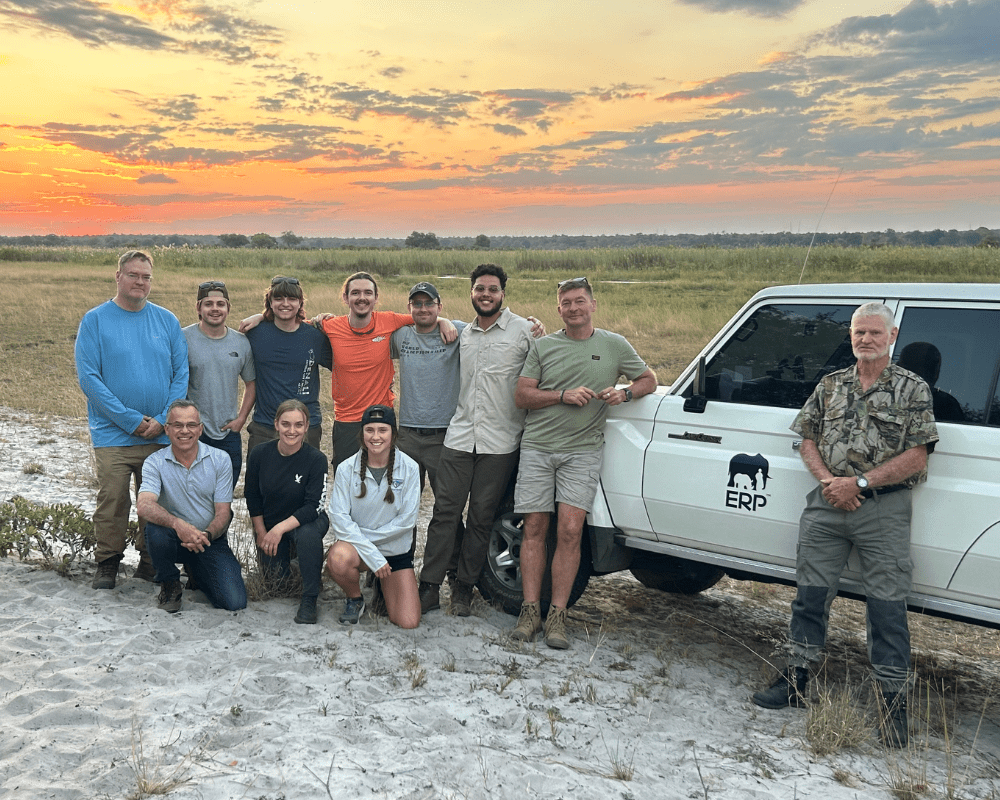 Olivia Wood and her team in Nambia