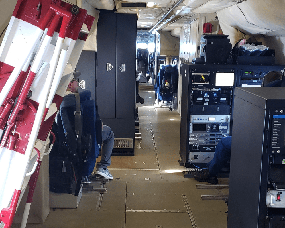 Students had the opportunity to fly on NOAA’s WP-3D Orion aircraft this summer.