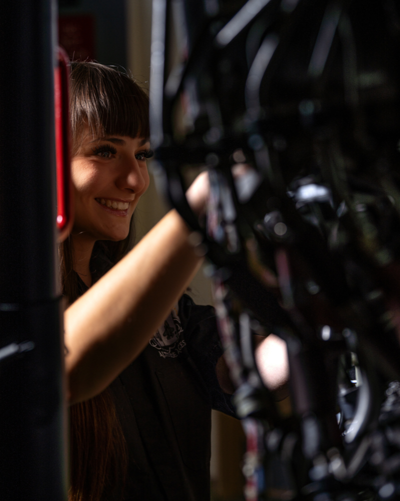 Sandra Acree in an AMS lab.