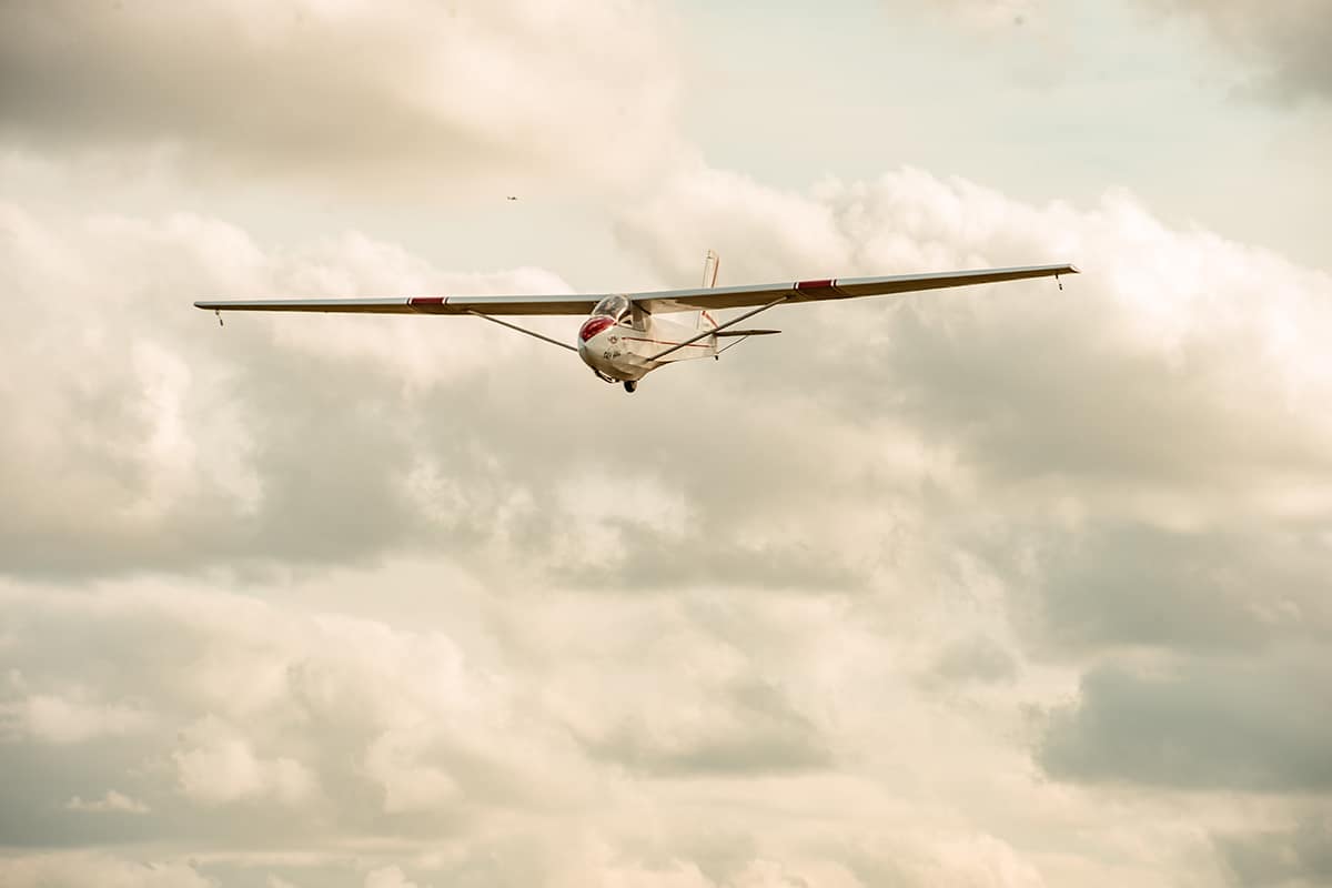 Ava Shelly is shown here flying a Schweizer SGS 233 sailplane as she passes her glider pilot check ride. (Photo: David Brown)