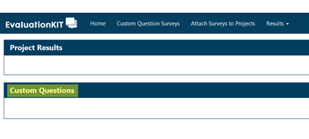 Visual Aid for finding custom questions in EvaluationKit