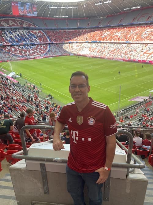 Dr. Aaron Clevenger at Allianz Arena in Munich, Germany