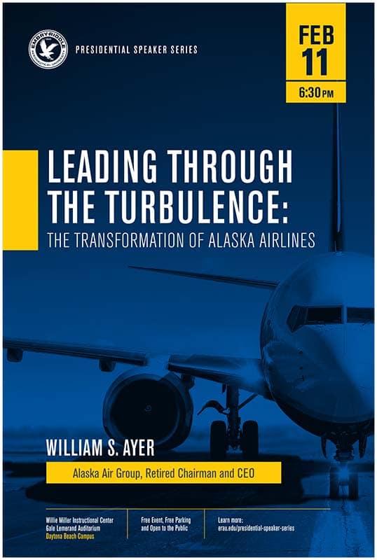 Presidential Speaker Series poster for Bill Ayer