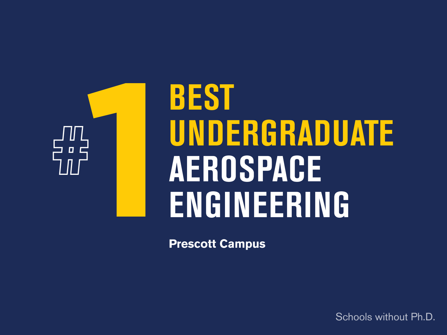 Number 1 Best Undergraduate Aerospace Engineering - Prescott Campus - Schools without Ph.D.