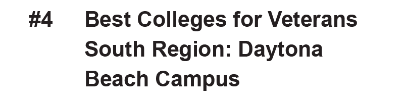 #4, Best Colleges for Veterans, South Region: Daytona Beach Campus