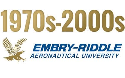 Embry-Riddle Aeronautical University graphic from the 1970s-2000s